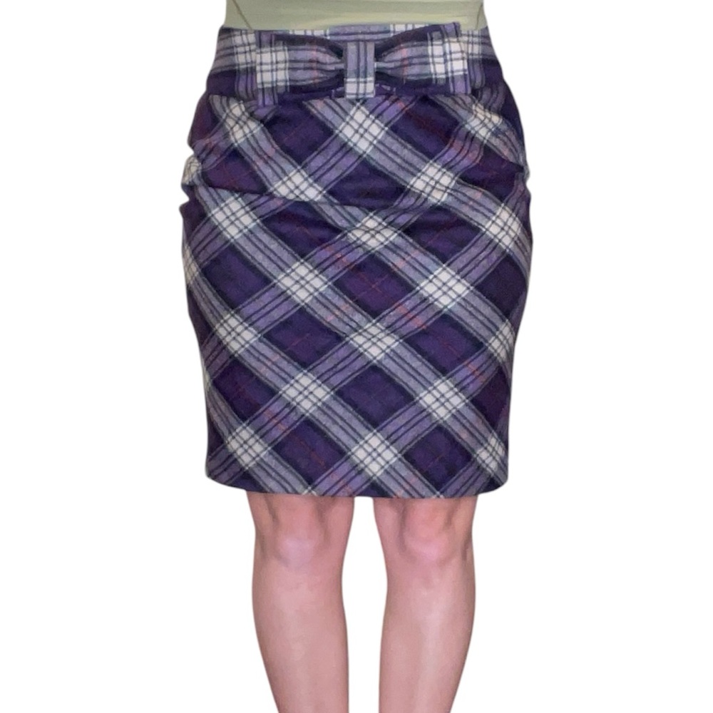 Ted Baker Swankie Plaid Purple Skirt